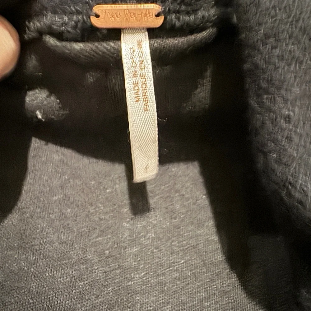 Free People Black Draped Jean Jacket - Picture 4 of 6